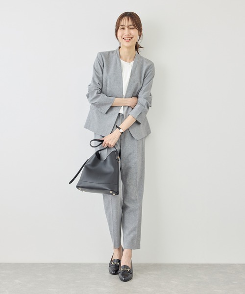 パンツ リネンライクシリーズ ドライタッチテーパードパンツ/UVカット・接触冷感・防シワ レディースの画像