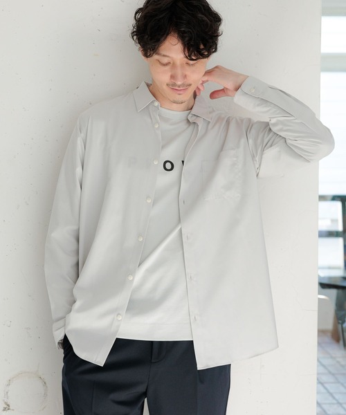 GLOBAL WORK（グローバルワーク） 長袖シャツ X-LARGE ライトグレー