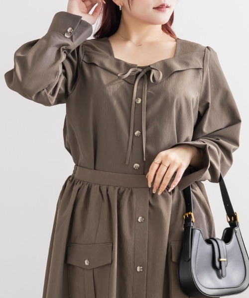 「CLETTE」 長袖ブラウス LL ブルー レディース_画像2