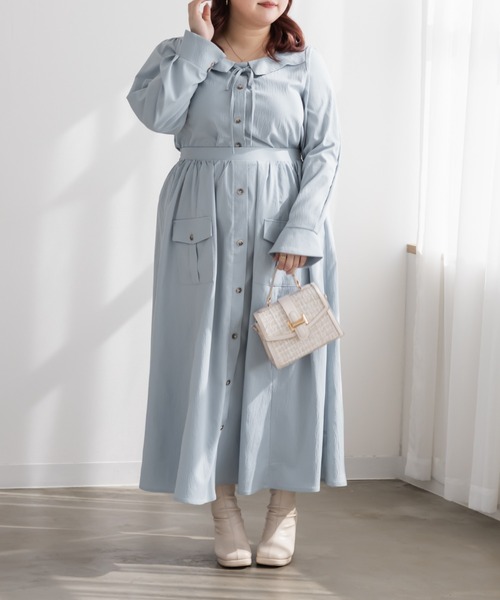 「CLETTE」 長袖ブラウス LL ブルー レディース_画像9