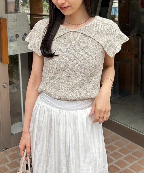 新品未使用タグ付き　CAPRICIEUX LE'MAGE BIG襟ニット CAPRICIEUX LE'MAGE（カプリシューレマージュ） ニット セーター BIG襟