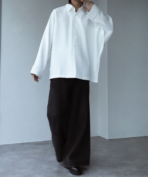 「welise」 長袖シャツ L ライトグレー メンズ_画像2