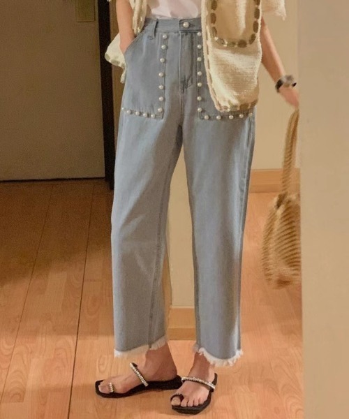 「N.s」 デニムパンツ L ブルー レディース_画像2