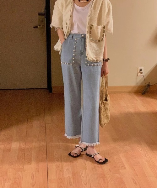 「N.s」 デニムパンツ L ブルー レディース_画像3