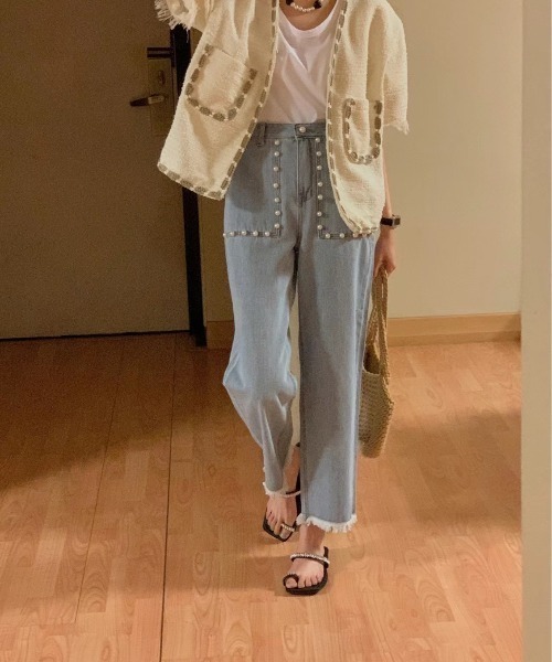 「N.s」 デニムパンツ L ブルー レディース_画像9