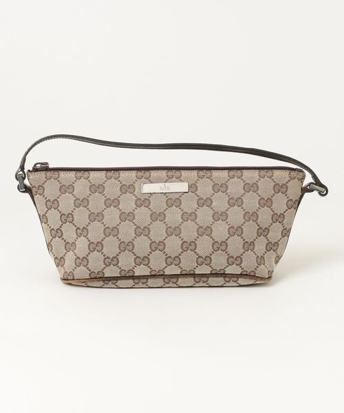 グッチ アクセサリーポーチ ミニバッグ GGキャンバス ブラウン GUCCI（グッチ） GGキャンバス アクセサリーポーチ - ブラウン