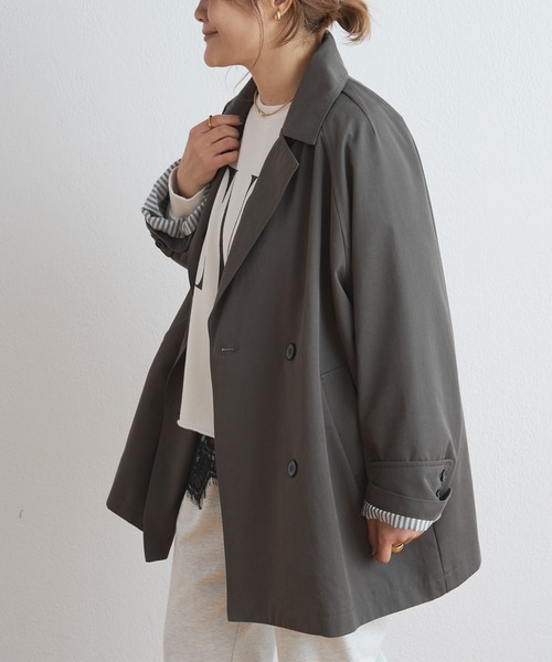極美品】PUAL CE CIN 撥水加工 リラックスショート丈トレンチコート 極