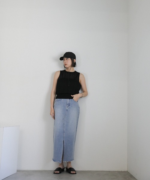 「select MOCA」 ノースリーブニット FREE ブラック レディース_画像2