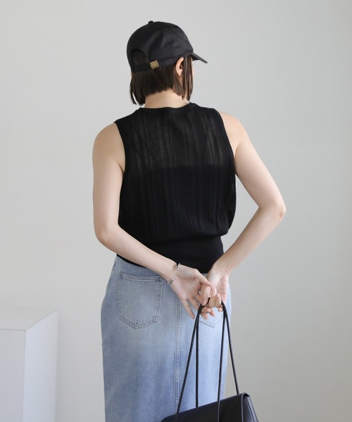 「select MOCA」 ノースリーブニット FREE ブラック レディース_画像9
