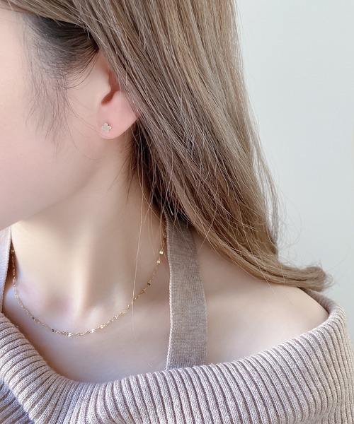 ESTELLE（エステール） ピアス K18 イエローゴールド クローバー