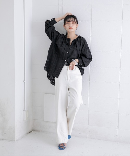 Eimee Law（エイミーロウ） シャツ ブラウス ドロストネックデザインBL 
