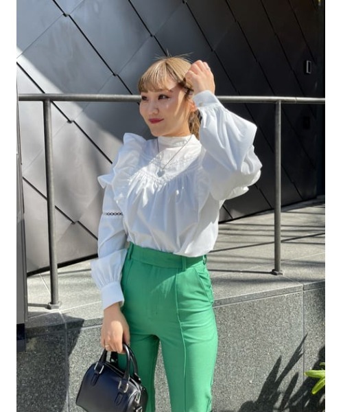 ブラウス シャツ Stand frill blouse スタンドフリルブラウス レディース SLY シャツ ブラウス STAND COLLAR FRILL BLOUSE スタンドカラ