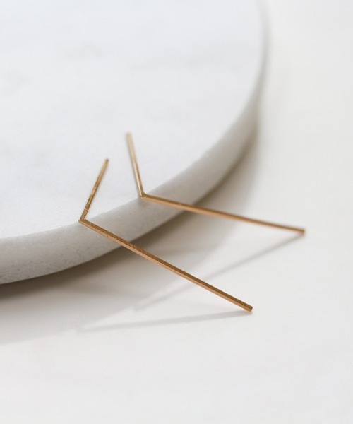 cui-cui（キュイキュイ） ピアス ゴールド ライン ピアス | K10YG