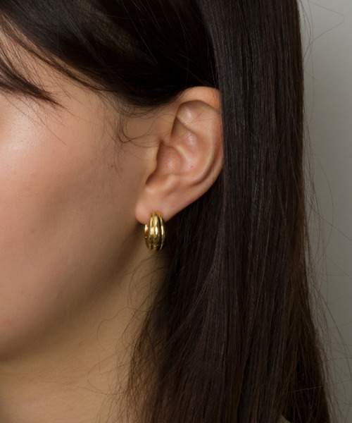 ピアス 【TOMWOOD】Ice Hoop Small Line アイスフープ ゴールド ピアス