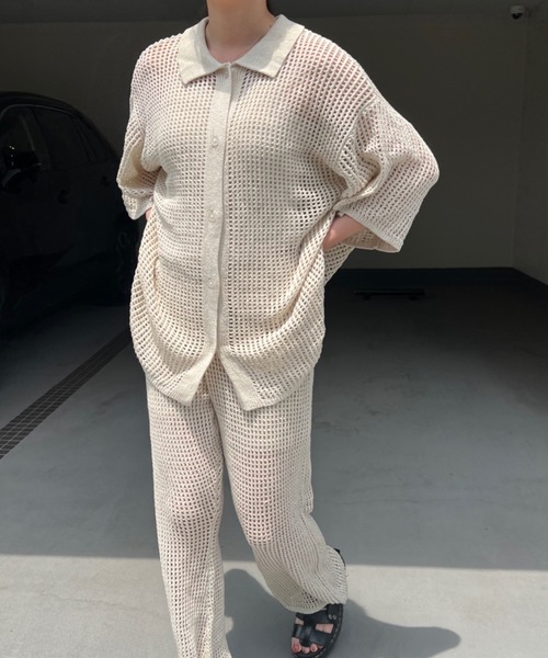 ブラウス シャツ vacances mesh shirt / バカンスメッシュシャツ レディース メッシュレイヤードブラウス(ブラウス・シャツ) | al'aise