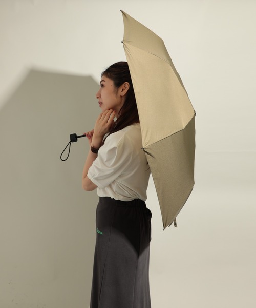 FORME 折りたたみ傘　ブラウンドット 晴雨兼用】ドット折りたたみ傘ブラック（UV99．8％カット