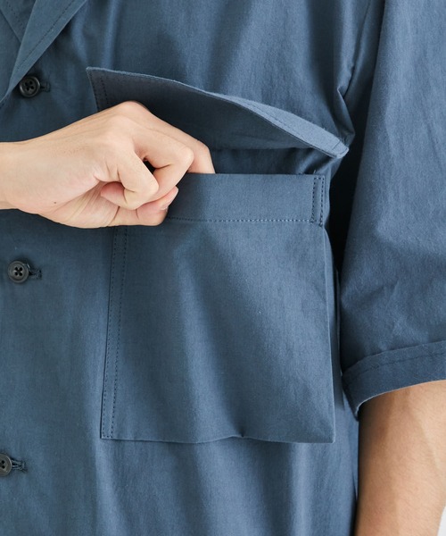 UJOH（ウジョー） 七分袖 シャツ Shark Collar Shirts メンズ