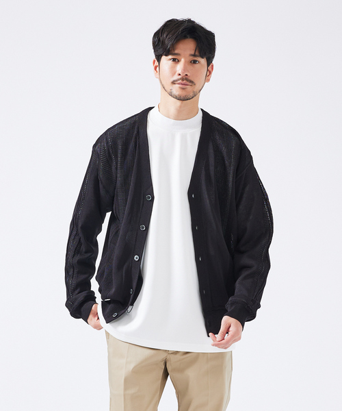 ABAHOUSE（アバハウス） カーディガン ハイツイスト ニット シアー