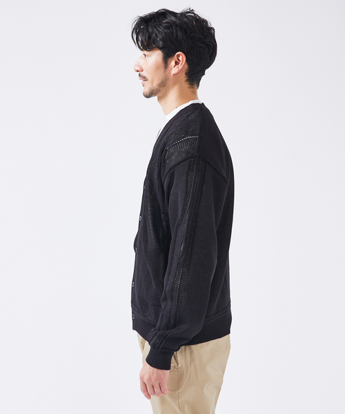 ABAHOUSE（アバハウス） カーディガン ハイツイスト ニット シアー