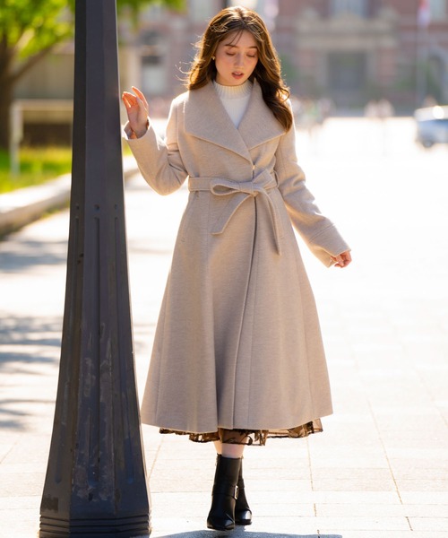 Noela コート チェスターコート ヘリンボーンビックカラーコート  