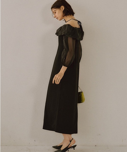 LE’RURE リルアー　オフショルダーバルーンドレス ボルドーのオフショルダーバルーンドレス | LE' RURE | M | 結婚
