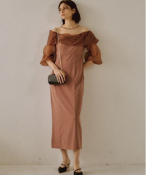 LE’RURE リルアー　オフショルダーバルーンドレス LE'RURE ドレス Off shoulder balloon dress : ZOZOTOWN Yahoo