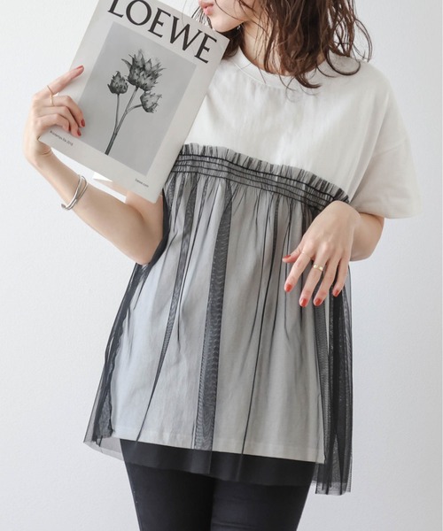 tシャツ チュールドッキングTシャツ レディース : ZOZOTOWN