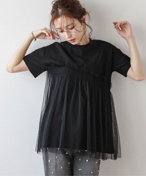tシャツ SPECIAL EDITION チュールレースドッキングＴシャツ レディース SPECIAL EDITION チュールレースドッキングTシャツ（Tシャツ