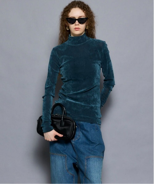 tシャツ Velor Mesh Tops/ベロアメッシュトップス「MAISON SPECIAL/メゾンスペシャル」 レディース MAISON SPECIAL tシャツ Velor Mesh Tops/ベロアメッシュ