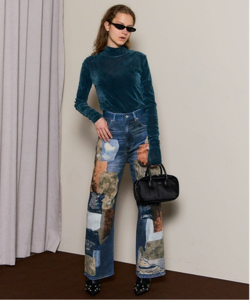 tシャツ Velor Mesh Tops/ベロアメッシュトップス「MAISON SPECIAL/メゾンスペシャル」 レディース MAISON SPECIAL tシャツ Velor Mesh Tops/ベロアメッシュ