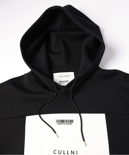 CULLNI SHAREEFブラック フーディ SHAREEF パーカー CULLNI × BARCODE Print ＆ Embroidery
