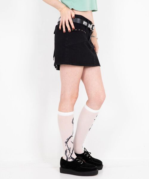 HYSTERIC GLAMOUR マイクロバックレースアップデニムスカート バックレースアップ マイクロミニデニムスカート|HYSTERIC
