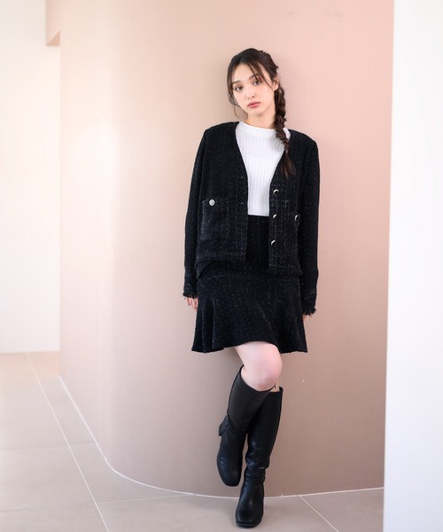 MISCH MASCH（ミッシュマッシュ） スカート ラメツイードミニスカート