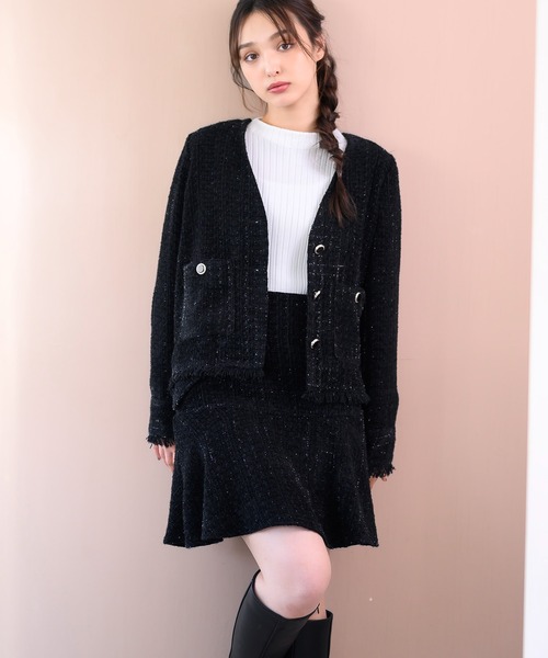 MISCH MASCH（ミッシュマッシュ） スカート ラメツイードミニスカート