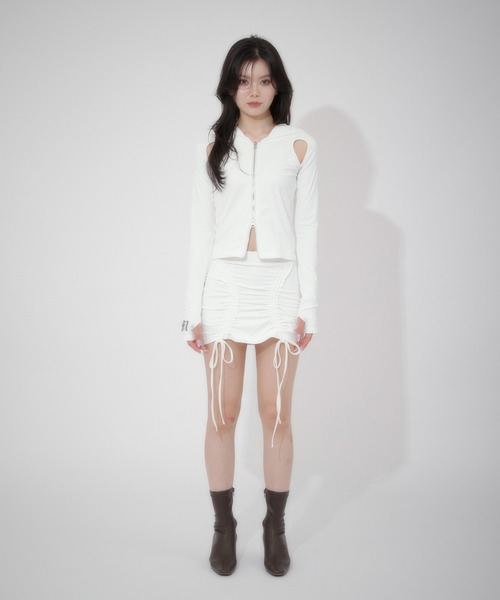 AWL Ellno de Mavie パーカー double zip hoodie / ダブルジップ