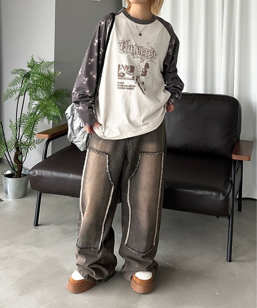 tシャツ タイダイラグランロンT メンズ レディース : ZOZOTOWN