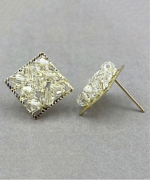 ピアス　No.2607 nicott ピアス NC:Crystal peccle Earring クリスタルペブル