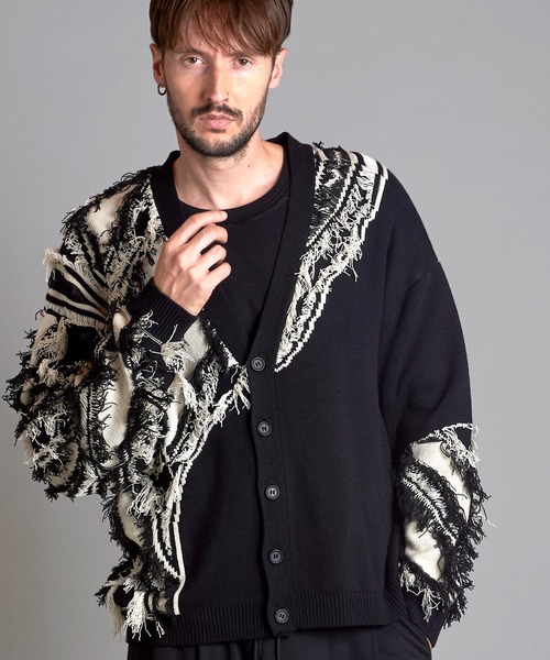 カーディガン 「NO ID.」Reversible JQ Knit Cardigan / リバーシブル JQ ニット カーディガン メンズ