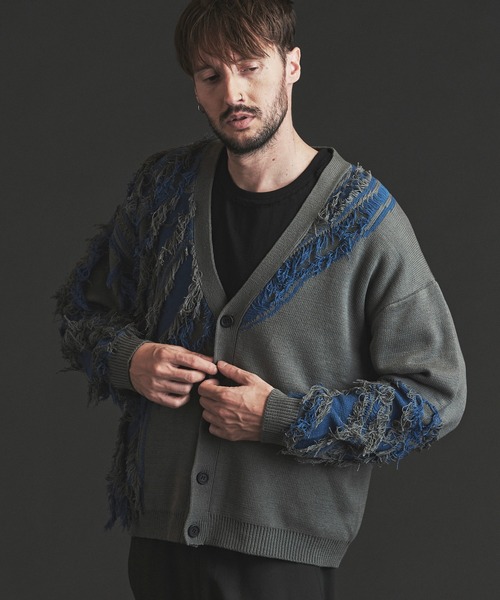 カーディガン 「NO ID.」Reversible JQ Knit Cardigan / リバーシブル JQ ニット カーディガン メンズ