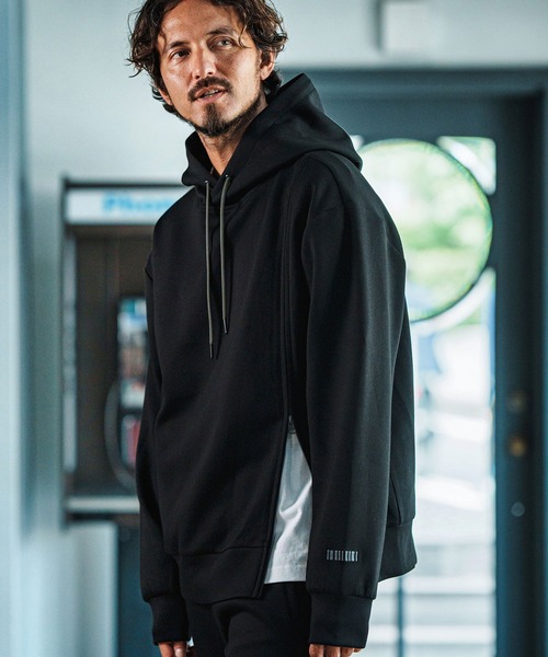 felkod パーカー mpa3606-Zip Accent Cardboard Knit Parka