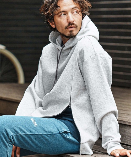 felkodパーカー felkod パーカー mpa3606-Zip Accent Cardboard Knit Parka