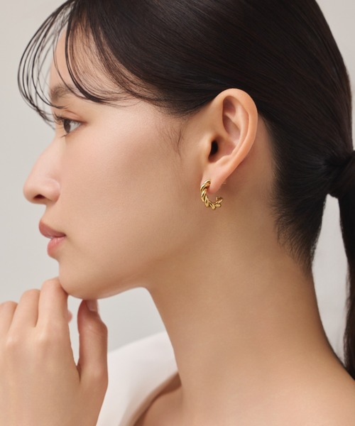 ciite' ピアス 「 金属アレルギー対応 」 ねじりフープピアス