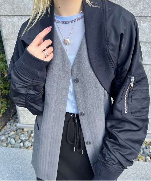 Ameri（アメリ） ma1 ma-1 REVERSIBLE BOLERO MA-1 レディース