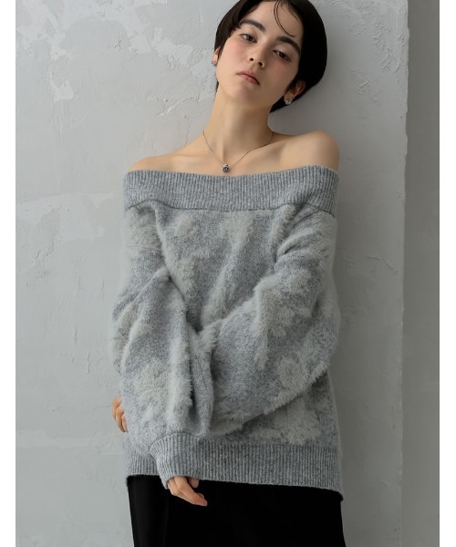 ニット セーター 「2024-25 WINTER COLLECTION」「MEISM by Re:EDIT」2WAYシャギーフラワージャガードニットト MEISM ニット セーター 「2024-25 WINTER COLLECTION」「MEISM