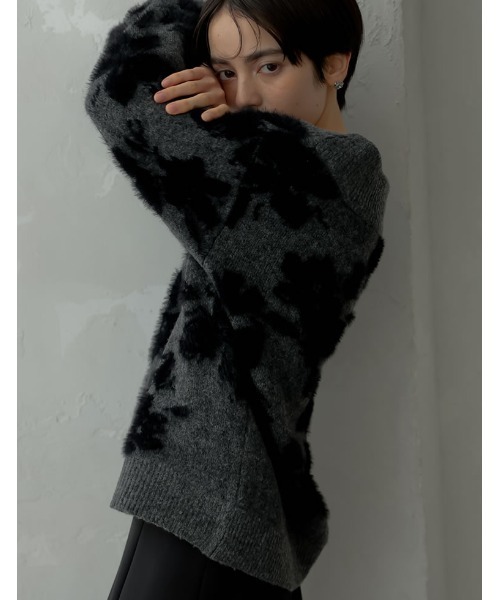ニット セーター 「2024-25 WINTER COLLECTION」「MEISM by Re:EDIT」2WAYシャギーフラワージャガードニットト MEISM ニット セーター 「2024-25 WINTER COLLECTION」「MEISM