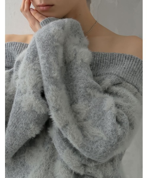 ニット セーター 「2024-25 WINTER COLLECTION」「MEISM by Re:EDIT」2WAYシャギーフラワージャガードニットト MEISM ニット セーター 「2024-25 WINTER COLLECTION」「MEISM