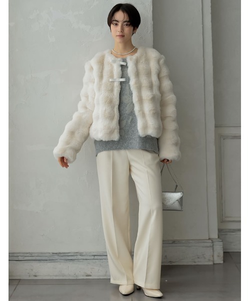 ニット セーター 「2024-25 WINTER COLLECTION」「MEISM by Re:EDIT」2WAYシャギーフラワージャガードニットト MEISM ニット セーター 「2024-25 WINTER COLLECTION」「MEISM
