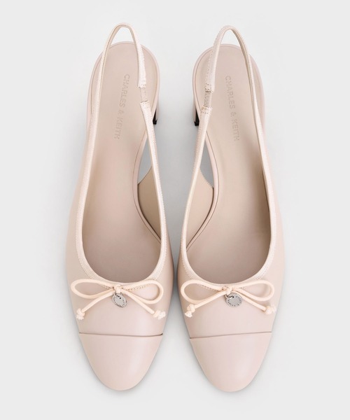 Charles＆Keith　ボウ キャップトゥスリングバックパンプス CHARLES ＆ KEITH パンプス ボウ キャップトゥスリングバック