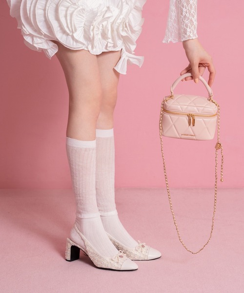 CHARLES ＆ KEITH パンプス ボウ キャップトゥスリングバック