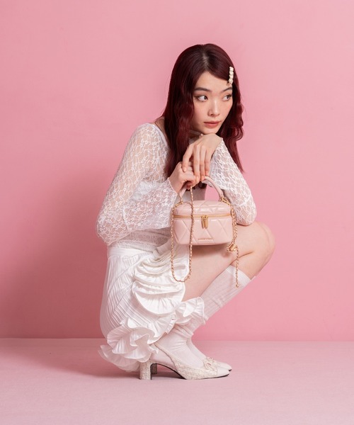 CHARLES ＆ KEITH パンプス ボウ キャップトゥスリングバック